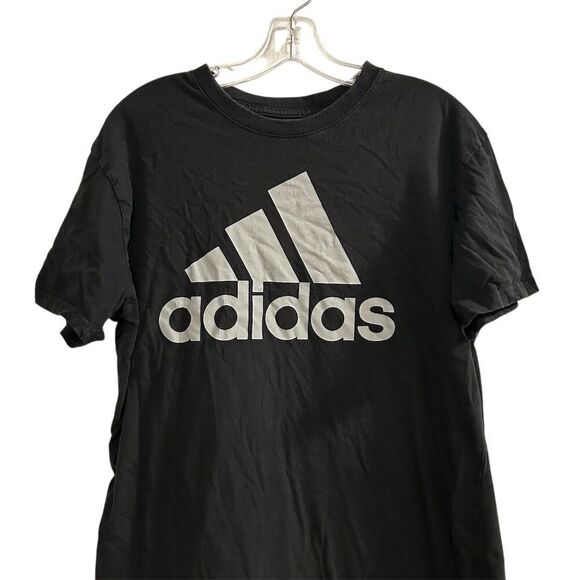 Adidas Men's Large Black Graphic Logo T-Shirt Short Sleeve Casual - Picture 4 of 8